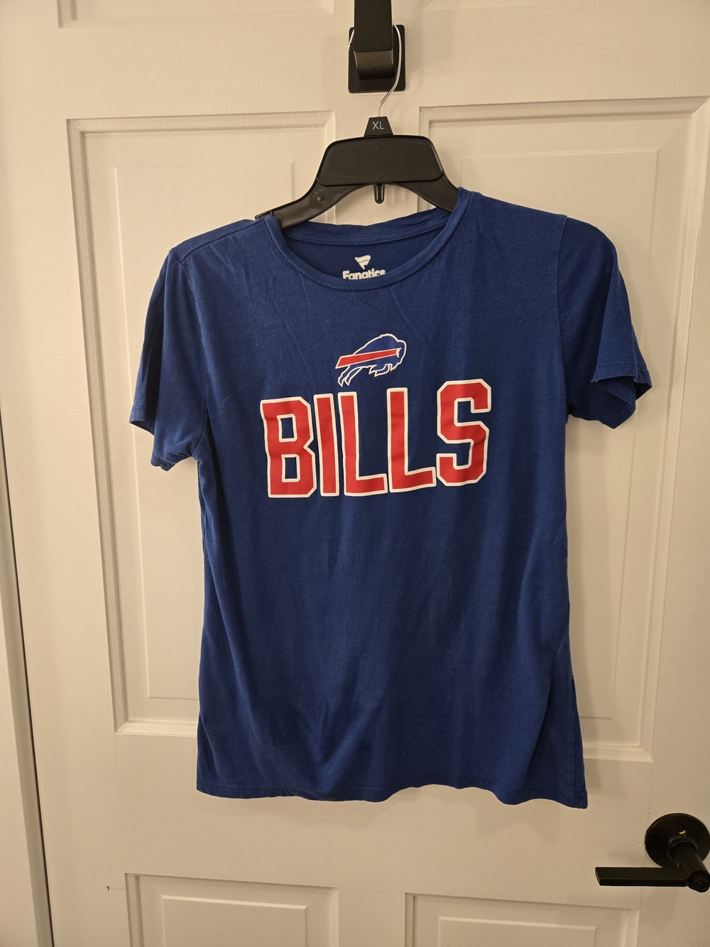 Fanatics Blue Buffalo Bills Logo Tee with Red Lettering